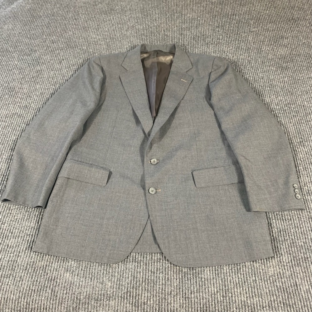 Stanley Blacker Blazer 42 Gray‎ Wool Single Breasted Lined Osmuns Wedding Formal